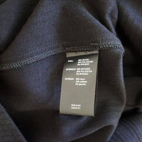 Karl Lagerfeld Men Sz L Shirt Jacket Black Ribbed Knit Snap Buttons Leather Trim - Picture 11 of 12